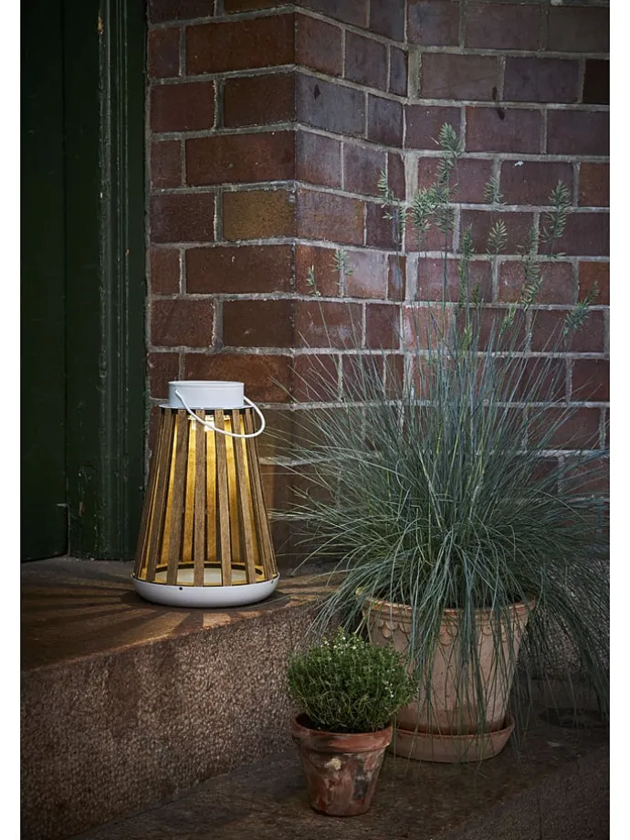 Solarny lampion LED "Catania" w kolorze brązowym - wys. 28 cm