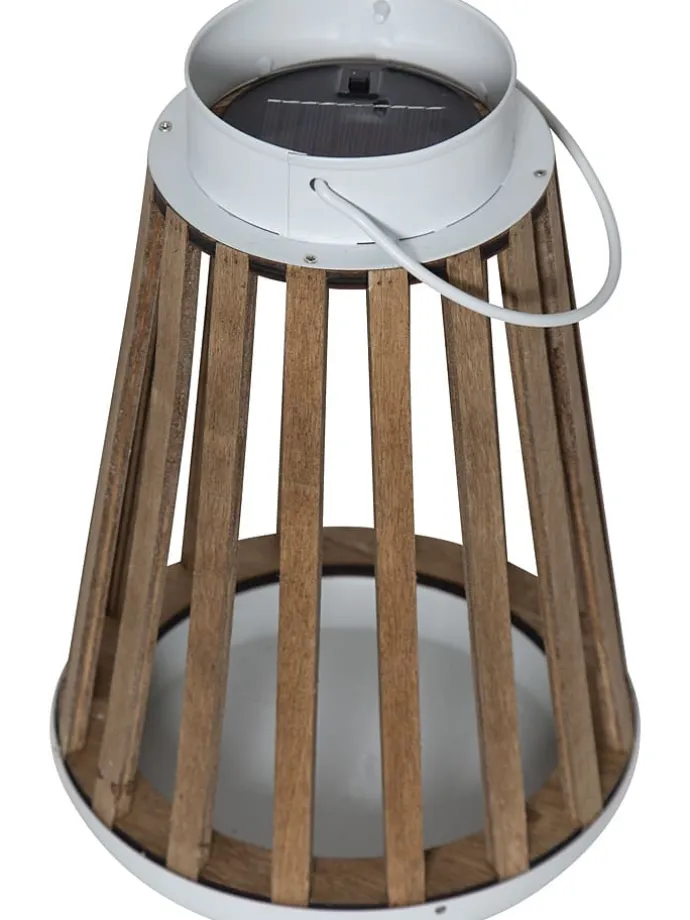 Solarny lampion LED "Catania" w kolorze brązowym - wys. 28 cm