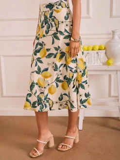 Spódnica w kolorze żółto-zielonym