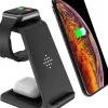 Stacja dokująca w kolorze czarnym na iPhone, Apple-Watch i AirPods