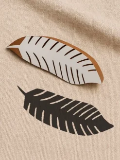 Stempel "Leaf" w kolorze jasnobrązowo-białym - 5 x 15 cm