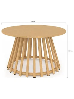 Stół ogrodowy w kolorze jasnobrązowym - wys. 40,5 x Ø 70 cm