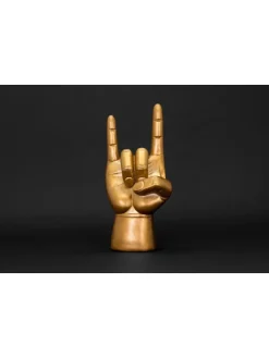 Stojak "Rock On" w kolorze złotym na słuchawki - 13,5 x 28 x 8 cm