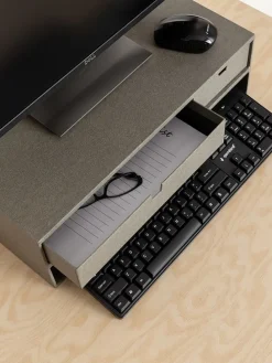 Stojak "Ted" w kolorze szarym na monitor - 48,5 x 15 x 26 cm