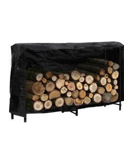 Stojak w kolorze czarnym na drewno - 200 x 115 x 34 cm