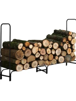 Stojak w kolorze czarnym na drewno - 200 x 115 x 34 cm