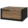 Stolik nocny "Eco" w kolorze czarno-brązowym - 40 x 18,8 x 30 cm