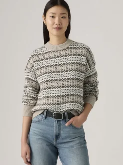 Sweter w kolorze beżowo-białym