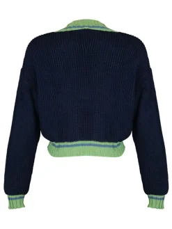 Sweter w kolorze granatowo-zielonym