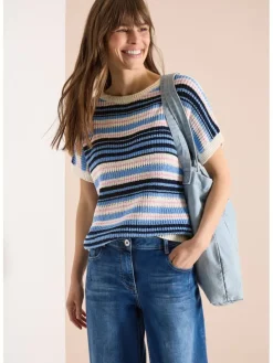 Sweter w kolorze niebiesko-kremowym