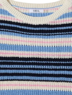 Sweter w kolorze niebiesko-kremowym