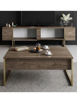 Szafka RTV "Luxe" w kolorze brązowym - 180 x 50 x 30 cm