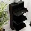 Szafka w kolorze czarnym na buty - 50 x 103 x 15 cm