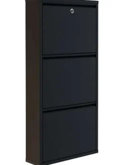 Szafka w kolorze czarnym na buty - 50 x 103 x 15 cm