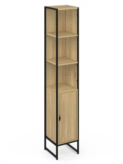 Szafka w kolorze jasnobrązowym z lustrem - 30 x 170 x 3 cm