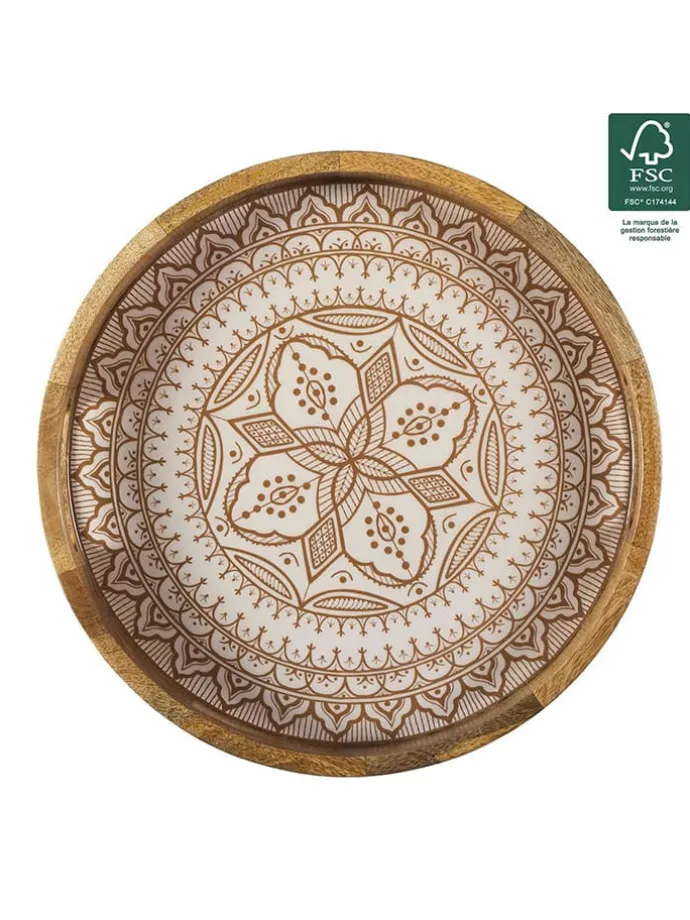 Taca w kolorze beżowo-brązowym - Ø 35 cm