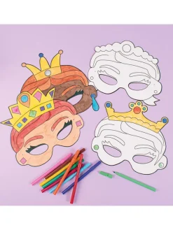 Tekturowe maski (12 szt.) "Princess" - 3+