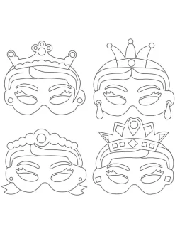 Tekturowe maski (12 szt.) "Princess" - 3+