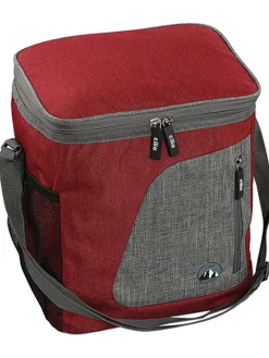 Torba termiczna "Cortina" w kolorze czerwono-szarym - 20 x 27 x 25 cm