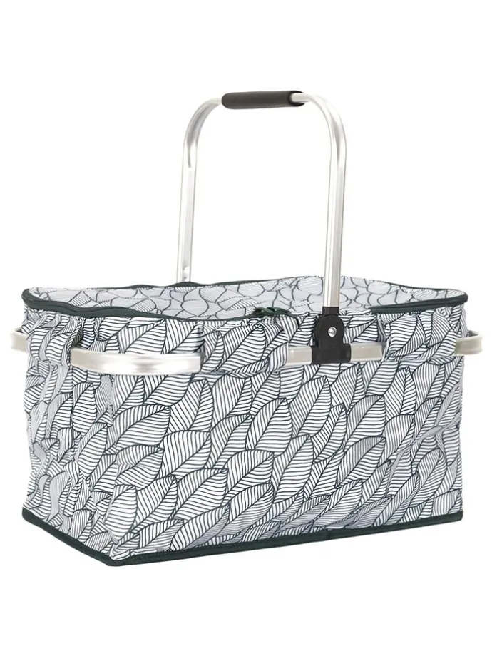 Torba termiczna w kolorze biało-zielonym - 48 x 24 x 27 cm - 25 l