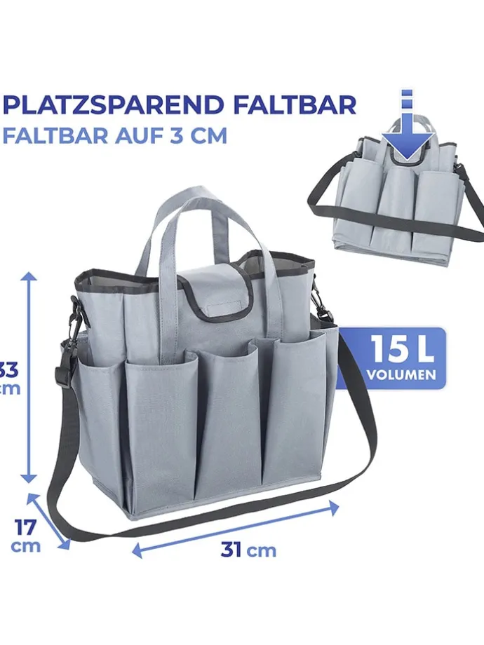 Torba w kolorze szarym - 33 x 31 x 17 cm
