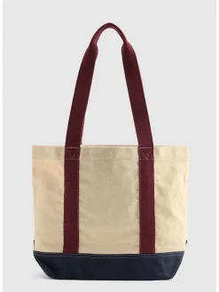 Torebka w kolorze beżowo-bordowo-granatowym - 43 x 30 x 15 cm