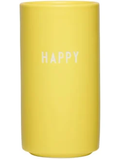 Wazon "Happy" w kolorze żółtym - wys. 11 cm