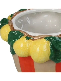 Wazon "Lemon" w kolorze żółto-beżowo-czerwonym - wys. 13 x Ø 19,5 cm