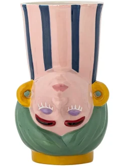 Wazon "Miss Jody" w kolorze beżowo-miętowo-żółtym - wys. 22,5 x Ø 14 cm