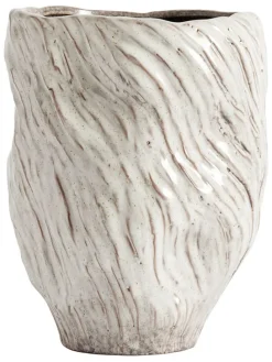 Wazon "Mud" w kolorze beżowym - wys. 25 x Ø 16 cm
