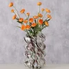 Wazon "Tocka" w kolorze biało-brązowym - wys. 28 x Ø 19 cm