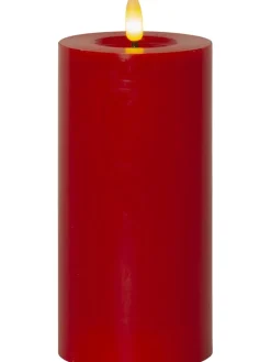 Świeca LED "Flamme Flow" w kolorze czerwonym - wys. 17 cm