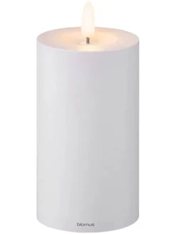 Świeca LED "Noca" w kolorze jasnoszarym - wys. 15 cm
