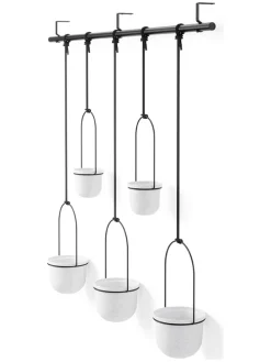 Wiszący kwietnik w kolorze czarno-białym - 138 x 95 x 18 cm