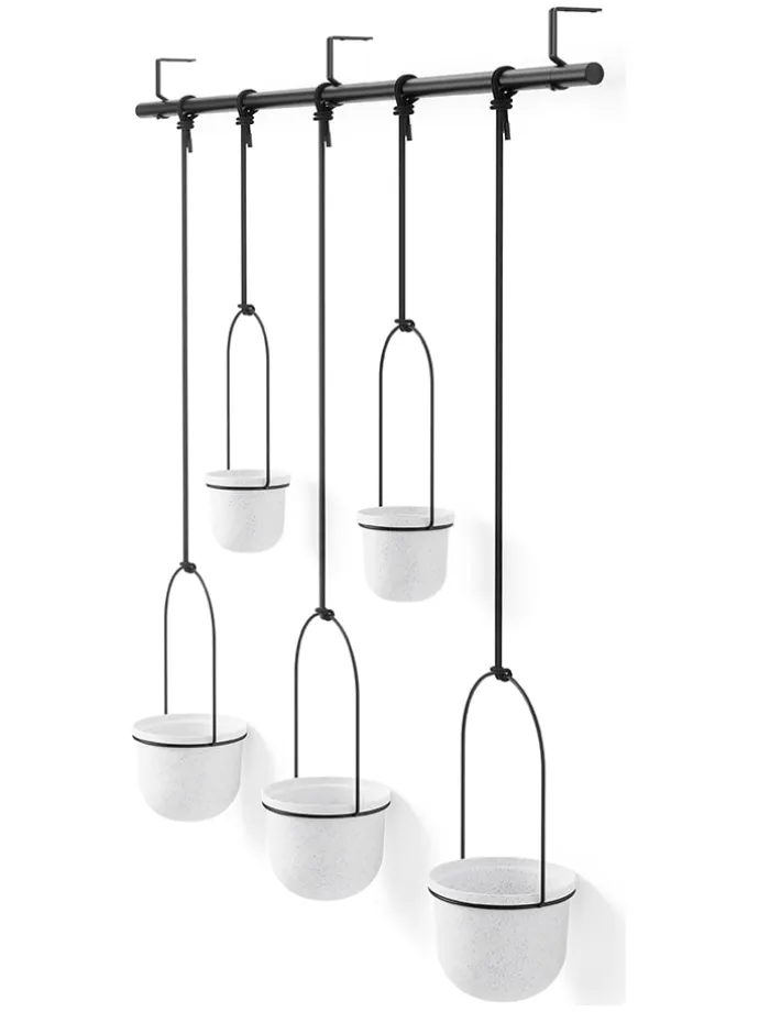 Wiszący kwietnik w kolorze czarno-białym - 138 x 95 x 18 cm