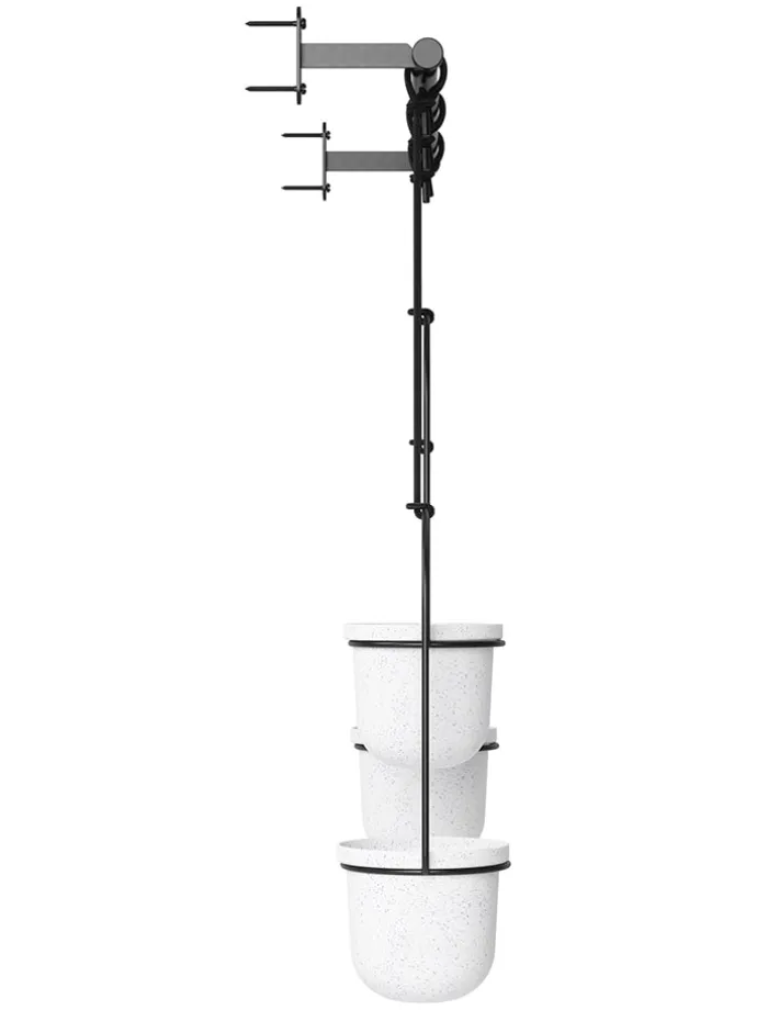 Wiszący kwietnik w kolorze czarno-białym - 63,5 x 110 x 14,6 cm