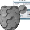 Wolnoopadająca deska WC "Hexagons" w kolorze szarym