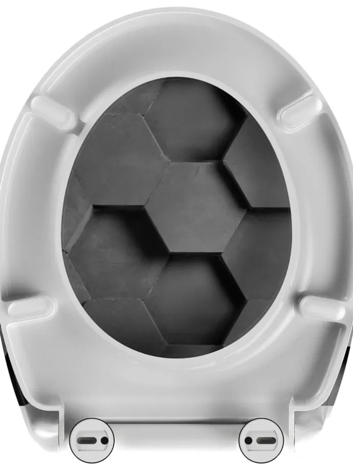 Wolnoopadająca deska WC "Hexagons" w kolorze szarym