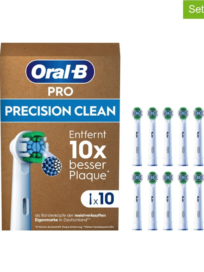 Wymienne końcówki (10 szt.) "Precision Clean" w kolorze białym