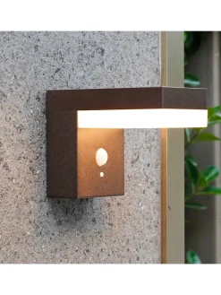 Zewnętrzna lampa solarna LED w kolorze brązowym - 9,5 x 12,5 x 16,5 cm